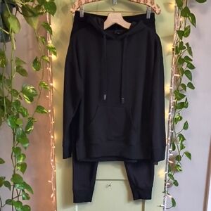 Women's Athletic Works Black S Hoodie M Jogger Set